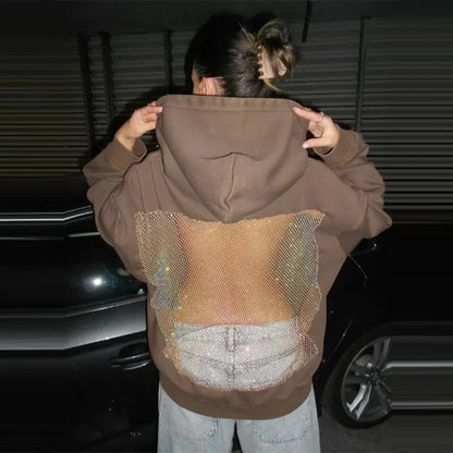 CZZ WOMEN'S BACKLESS HOODIE